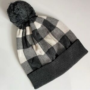 Pact Plaid Grey and White Beanie